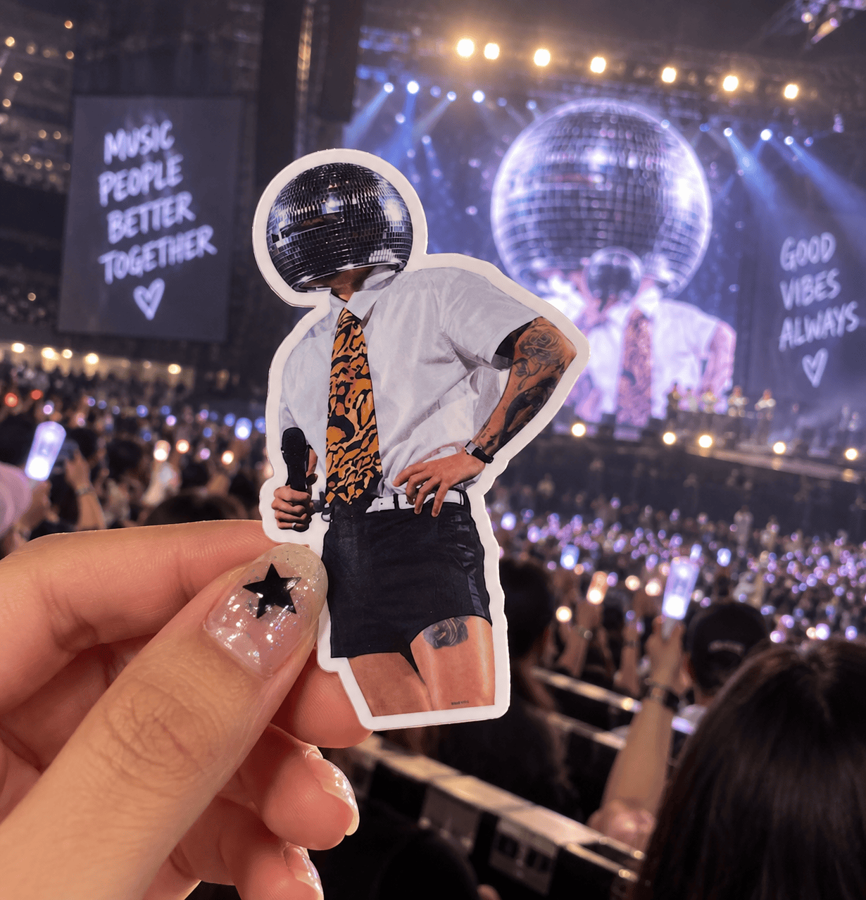AT - disco ball head harry styles sticker