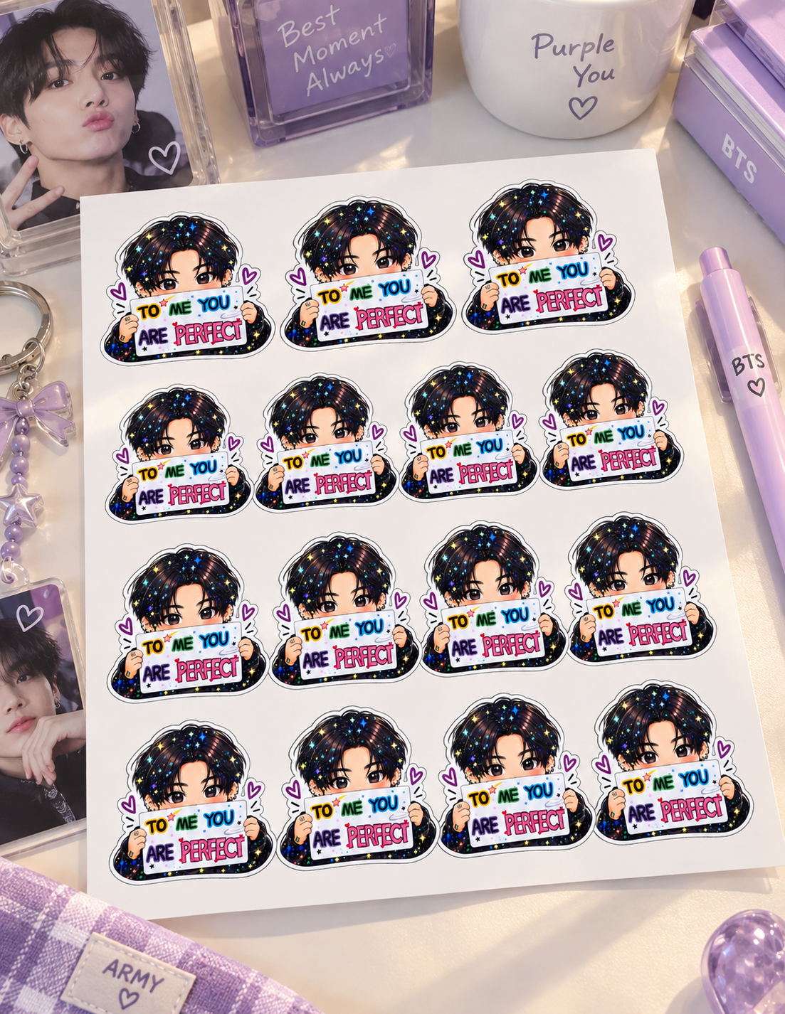 AT - (Ver 2) Jungkook BTS Army Sticker, To Me You Are Perfect Sticker/Magnet - Image 4