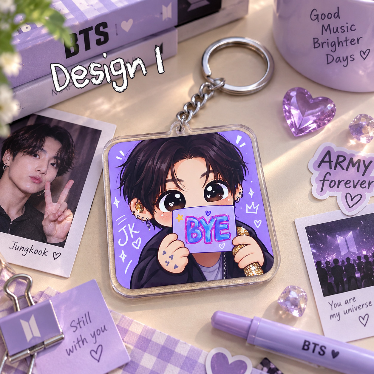 NA - Cute Jungkook Acrylic Keychain - Image 3