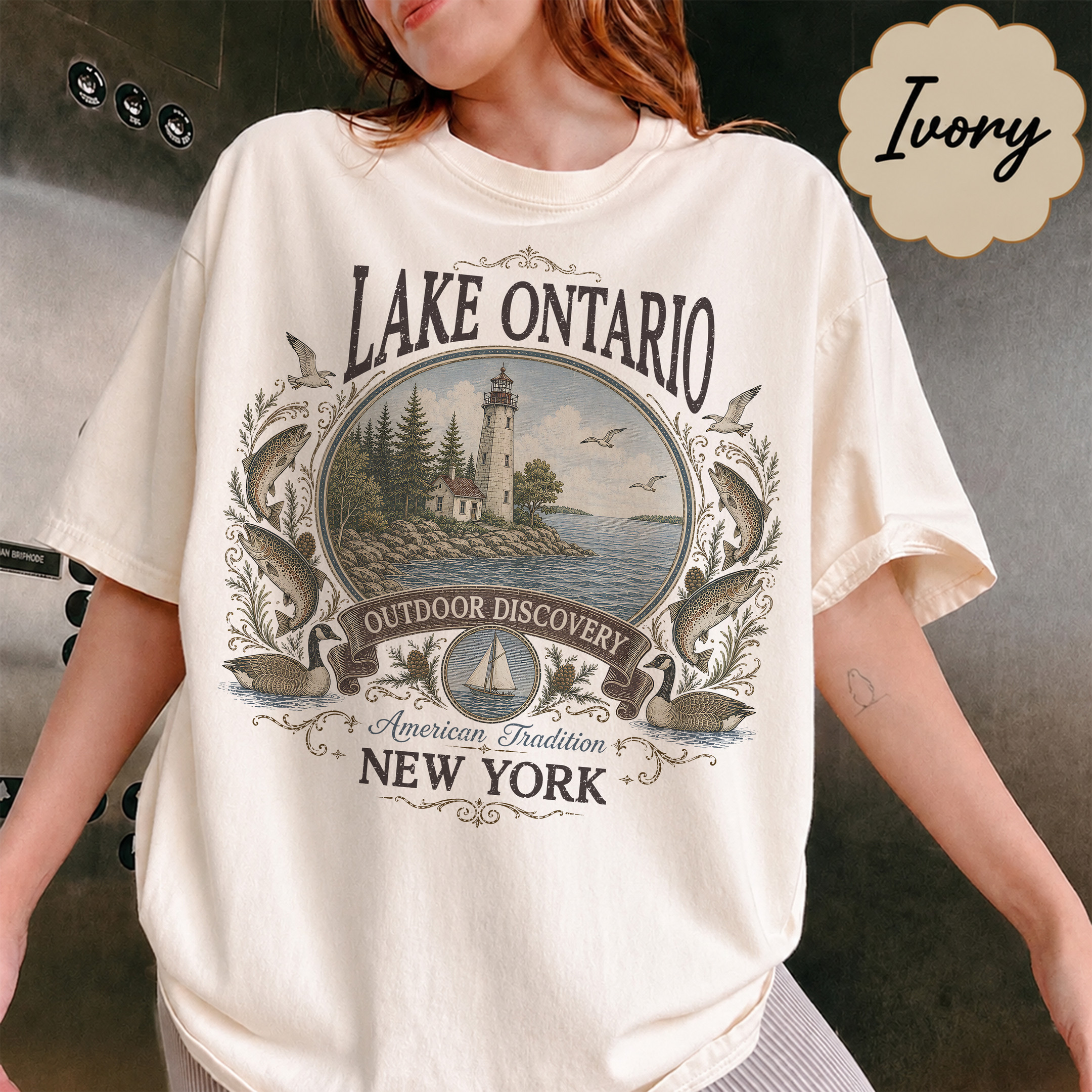 NA - V2 Vintage Lake Ontario The Great Lakes Shirt - Image 3