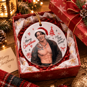 HN - Jungkook Body Christmas Circle Ceramic Ornament
