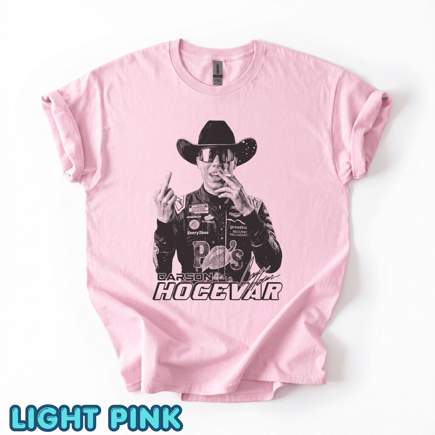 Funny Carson Hocevar Cowboy Graphic Tee - Image 9