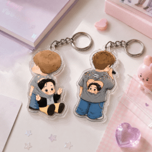 HN - Funny Jin Inside RM Keychain, Kpop Layered Acrylic Keychain