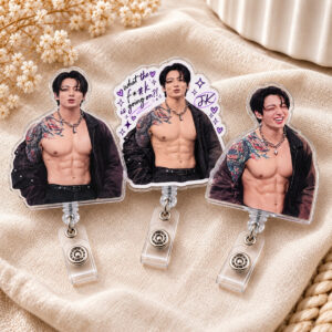 TT - JUNGKOOK BTS Badge Reel, K-pop Army Retractable ID Holder Badge Reel