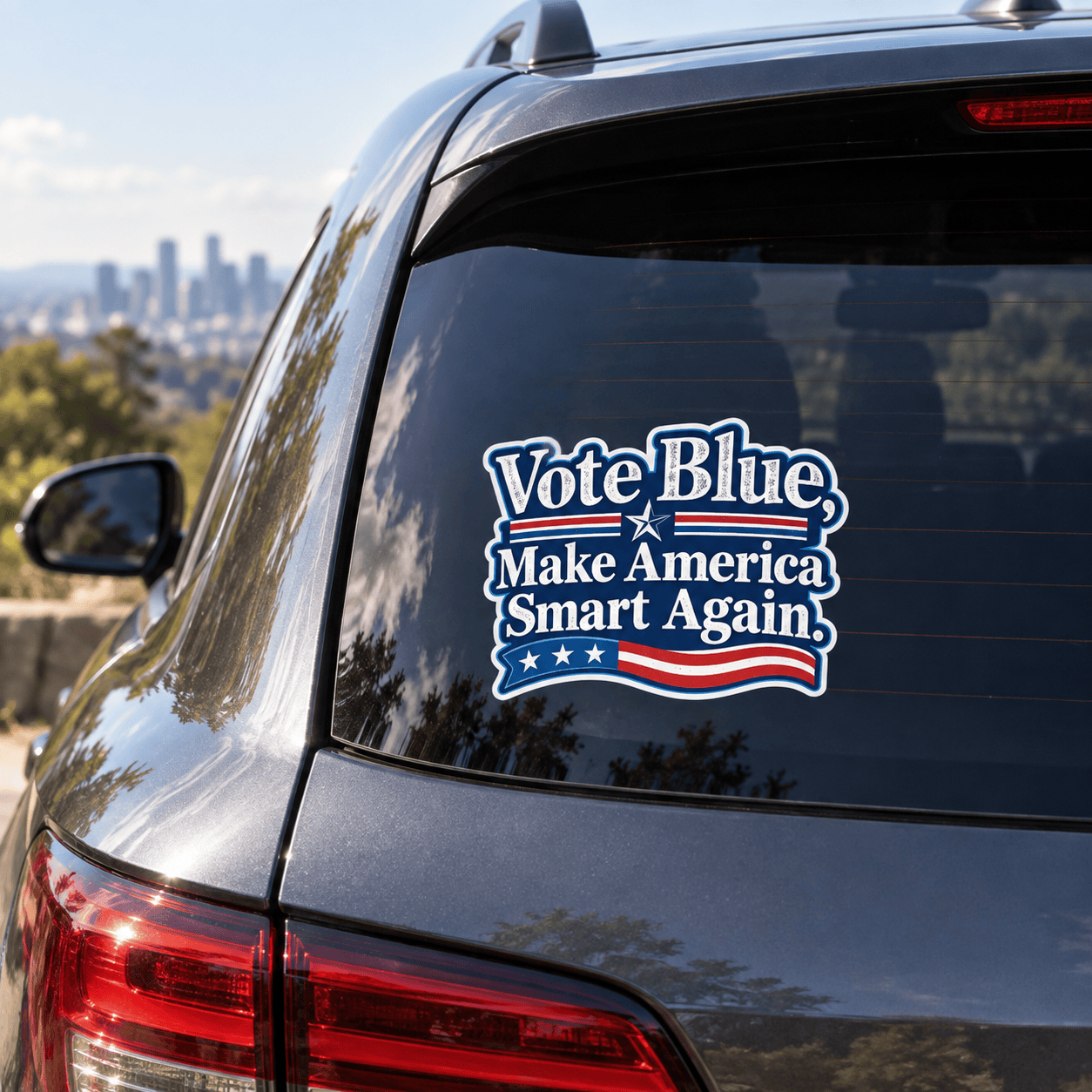 AT - Vote Blue Make America Smart Again Sticker, Blue Wave Election 2028